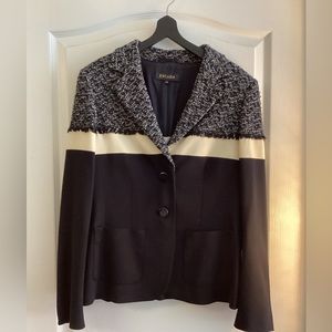 Rare Vintage Escada Navy Mix Print Blazer
